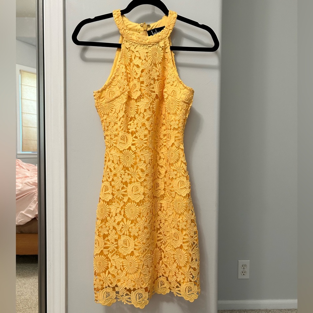 Yellow Laced Lulu’s Bodycon Dress